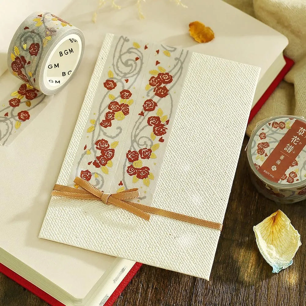 BGM Foil Washi Tape - Flower & Grass Series - Rose
