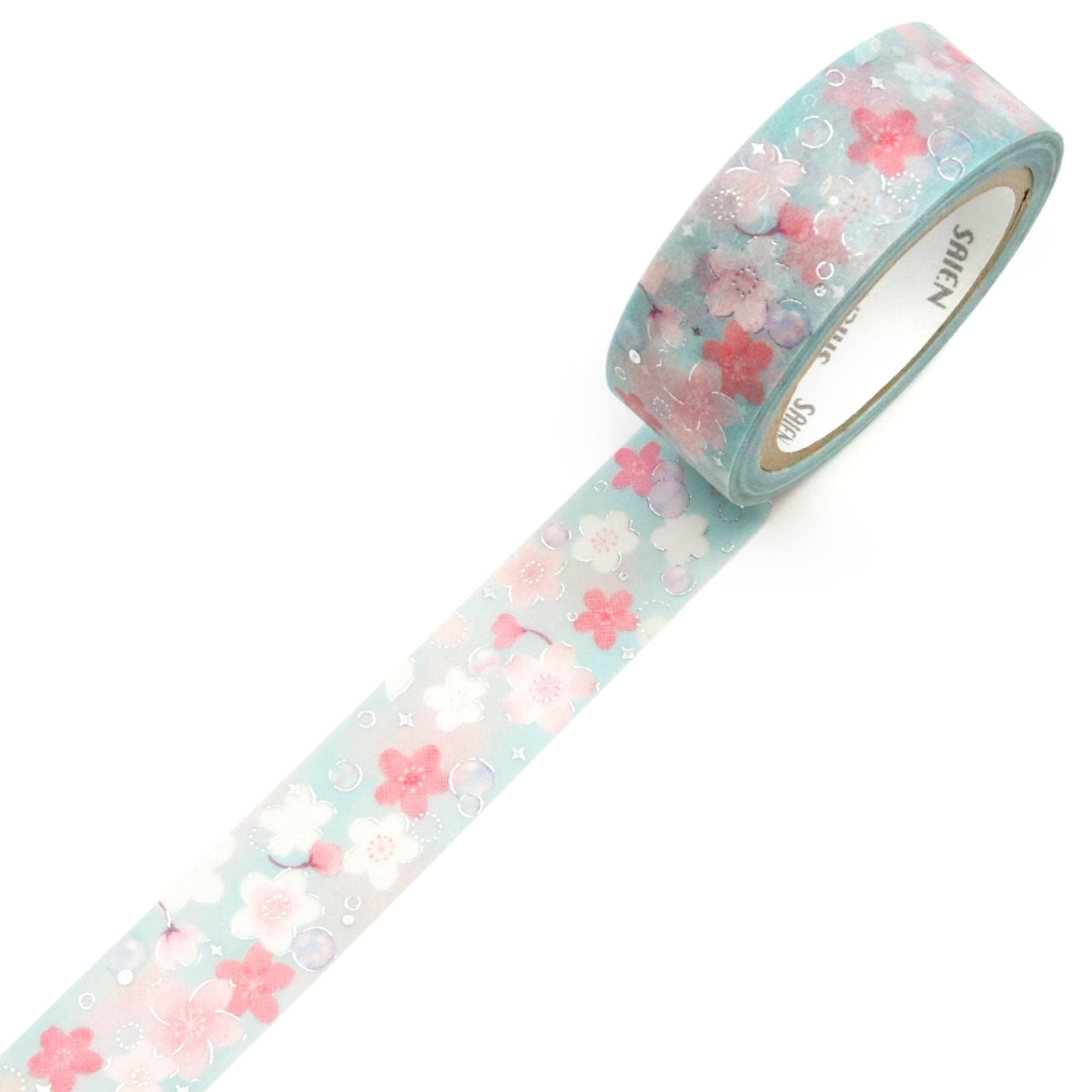 Saien Glitter Washi Tape - Sakura Soap Bubble