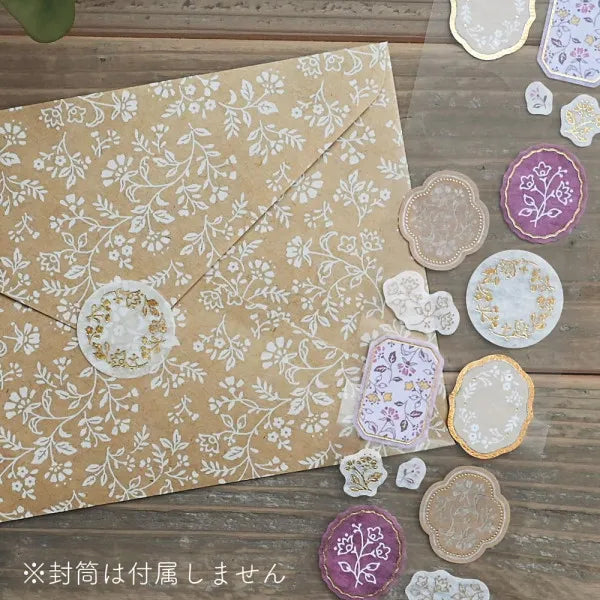 NB Gold Foil Sticker Sheet - Utatane Series - Sarasa