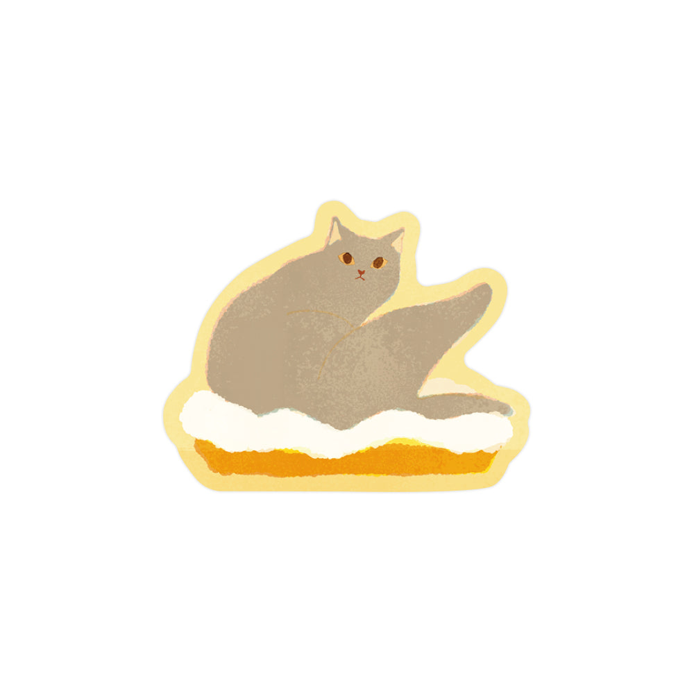 RYU-RYU x mula - Cat Sticker - Sesame Cream Tart