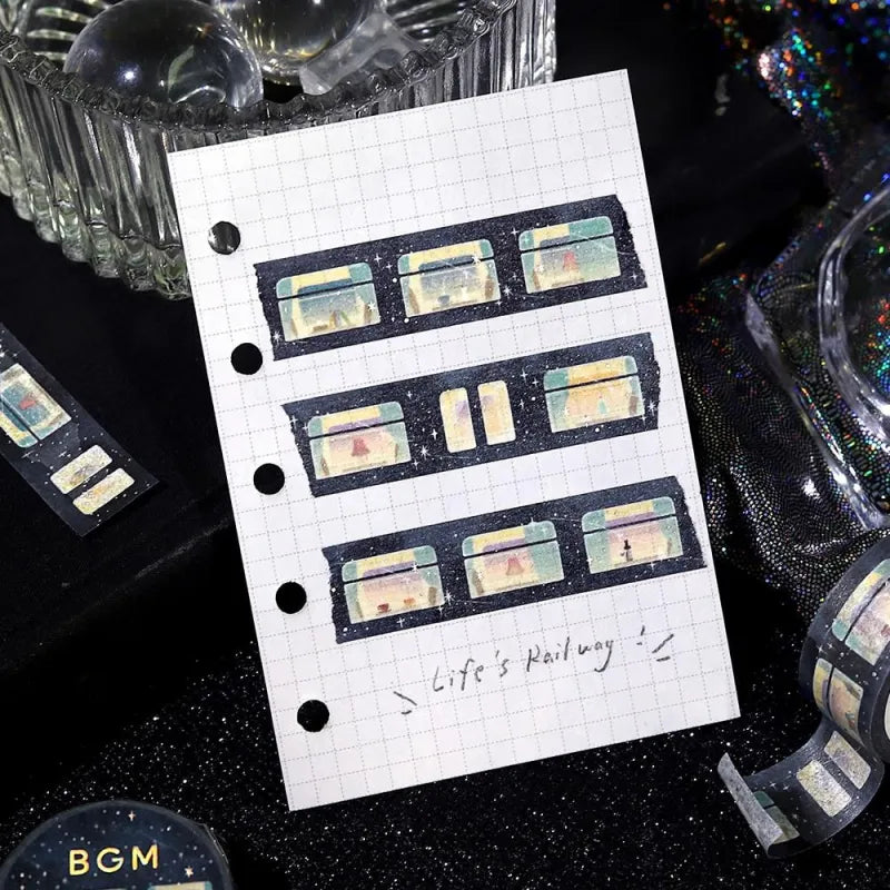 BGM Foil Stamp Washi Tape - Life Series - Sleeping Train Among The Stars