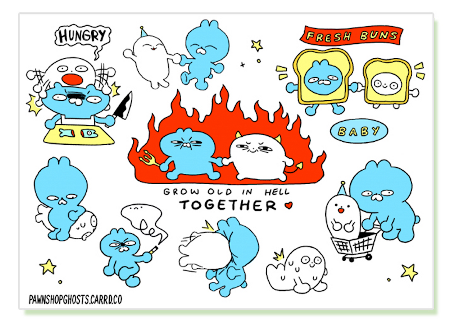 Pawnshop Ghosts - Sticker Sheet: Grow Old