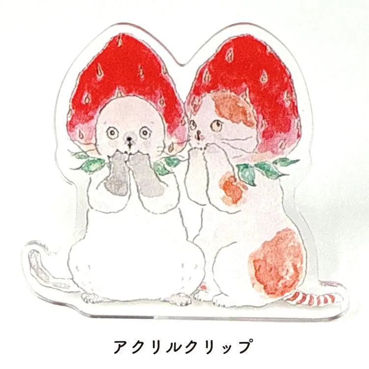 Tocorocomugi Acrylic Clip - Strawberry