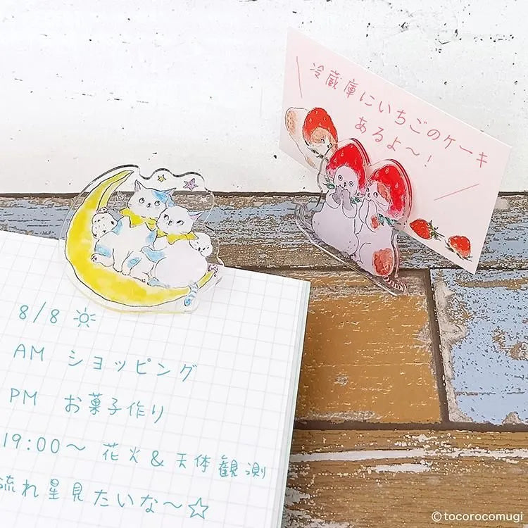 Tocorocomugi Acrylic Clip - Strawberry