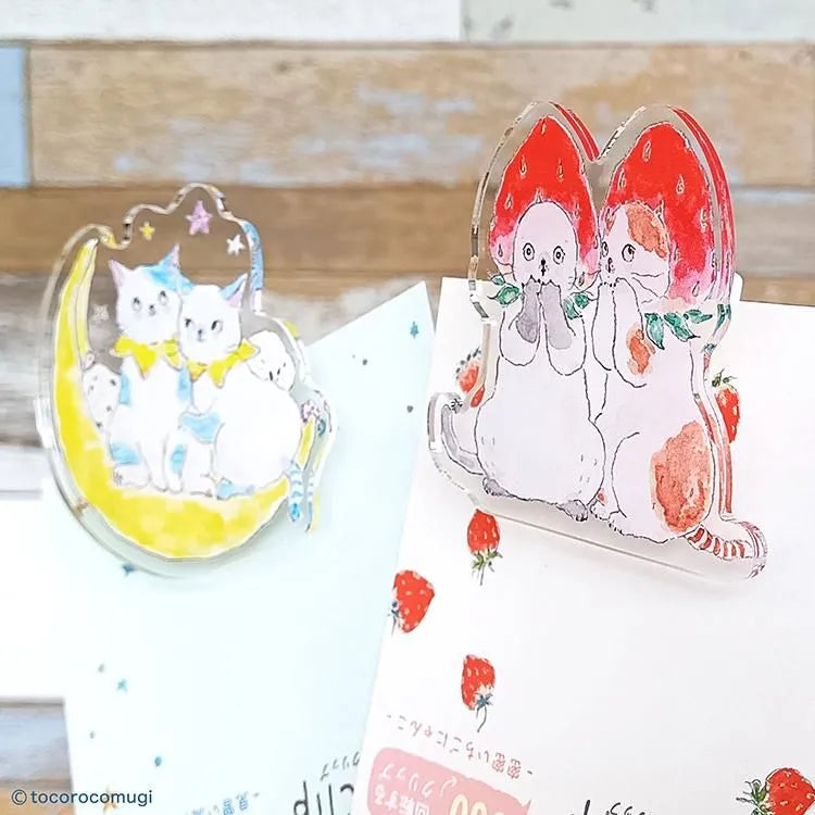 Tocorocomugi Acrylic Clip - Strawberry
