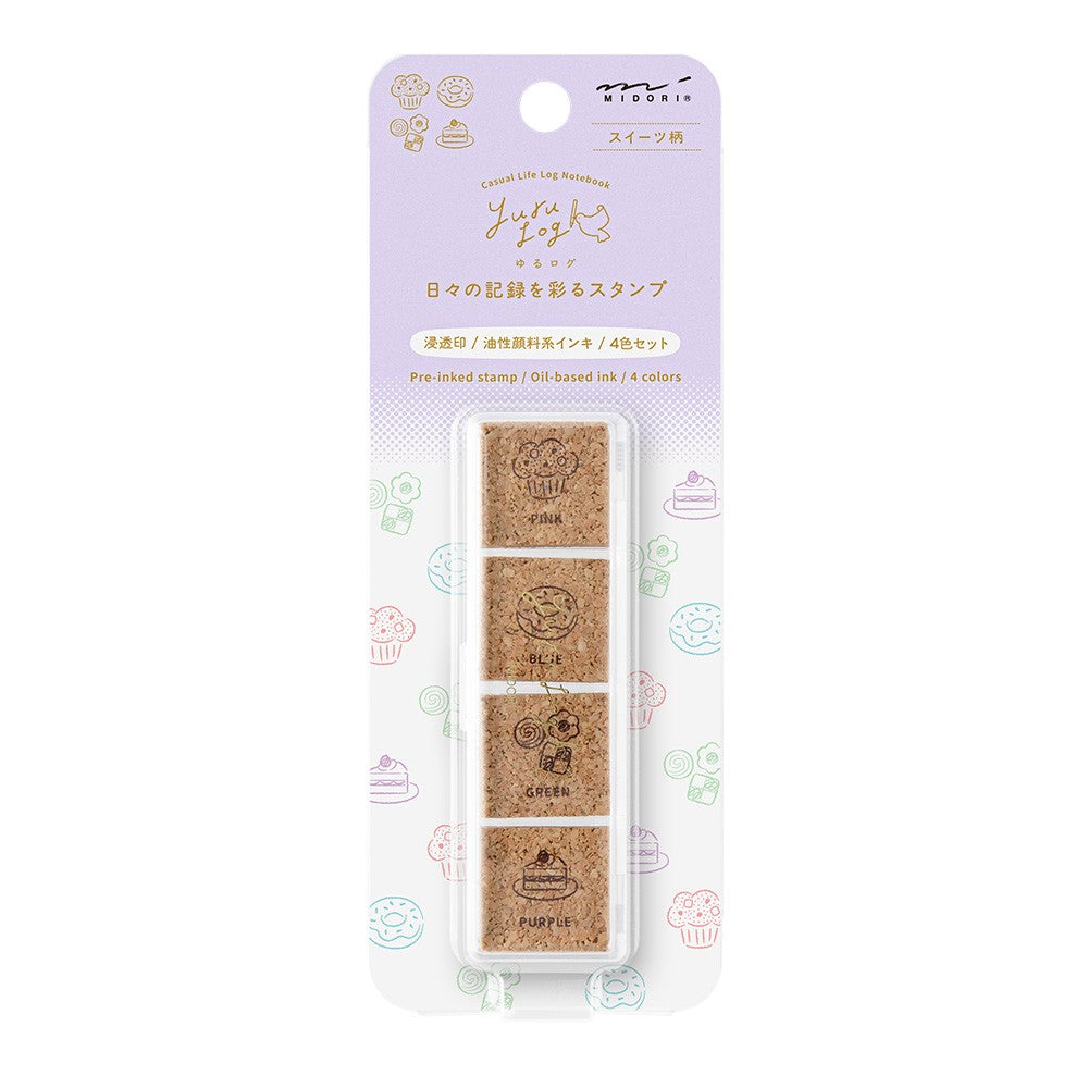 Midori Yuru Log Paintable Pre-Inked Stamp