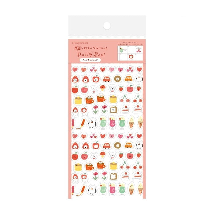 Furukawa Shiko Watashi-Biyori Daily Seal Stickers - Tamamono Red