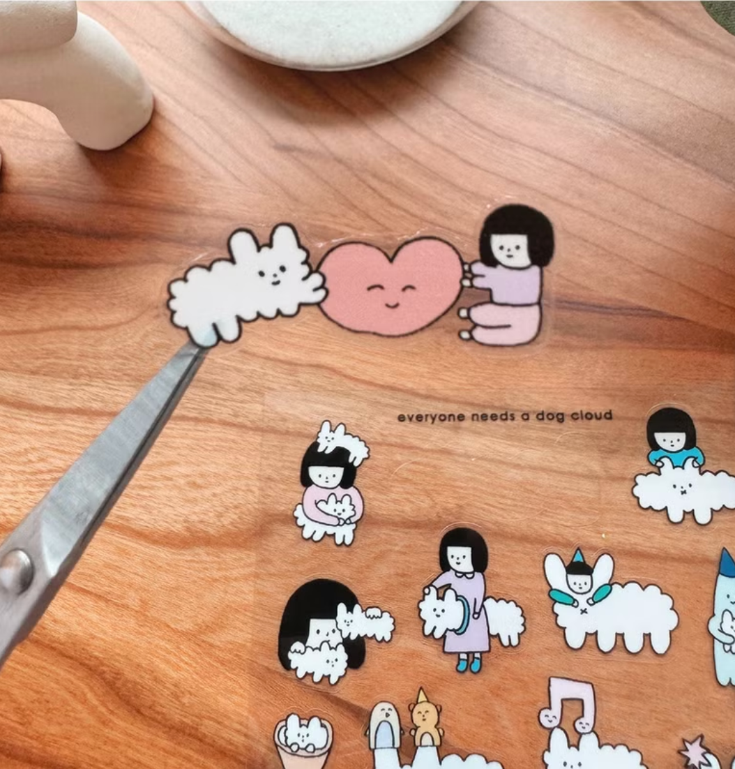 Yohand Studio Tiny Sticker Sheet - Dog Cloud Friends