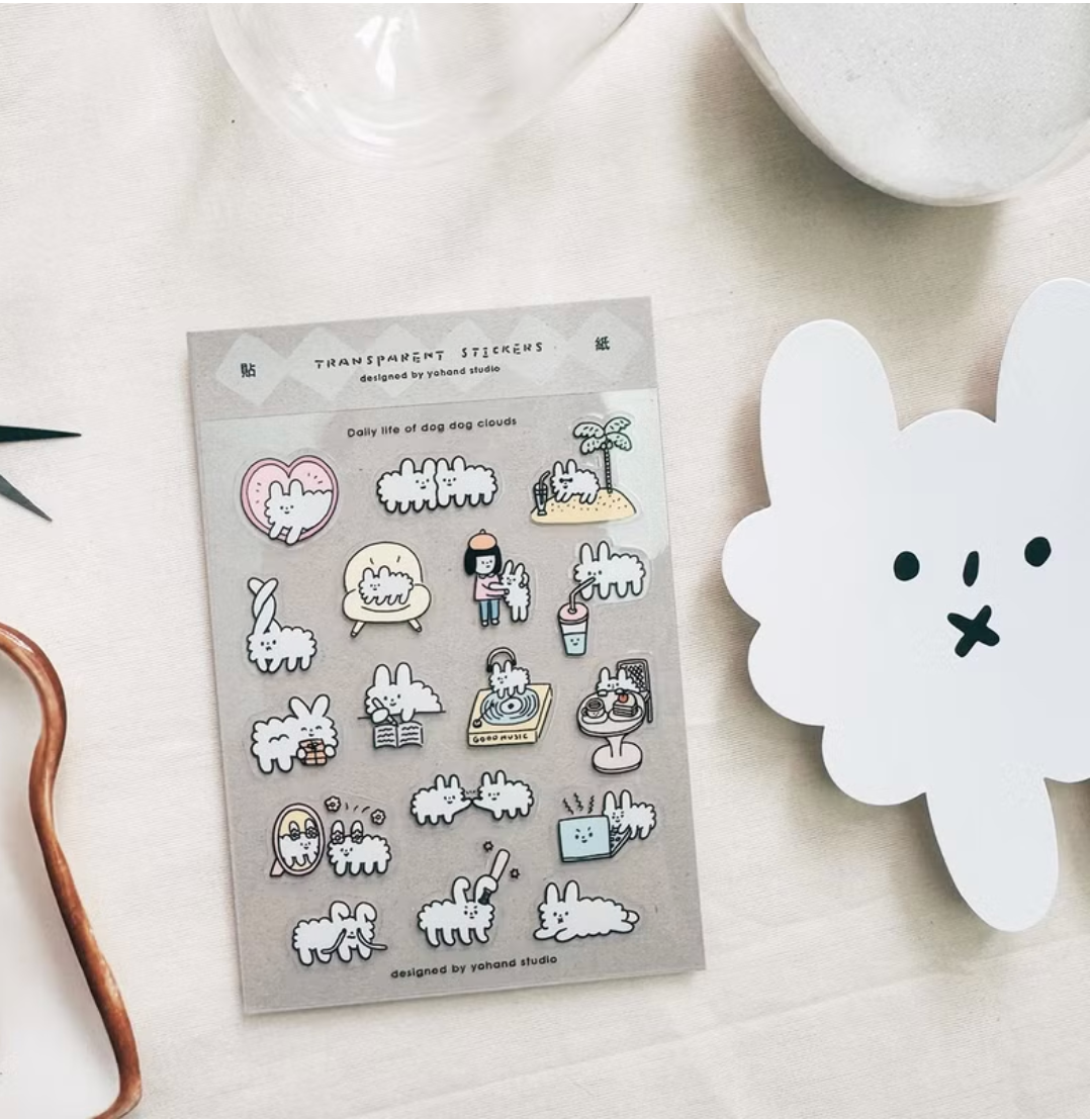 Yohand Studio Tiny Sticker Sheet - Dog Cloud Daily