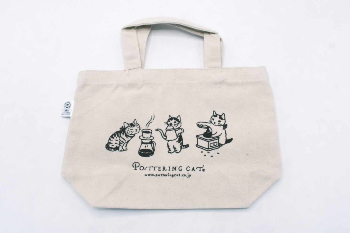 Pottering Cat Totebag - Coffee