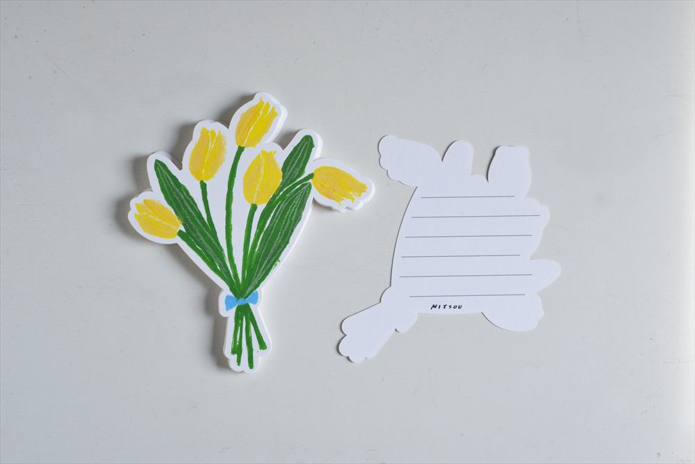 Classiky x mitsou - Die-Cut Message Card - Tulip Bouquet