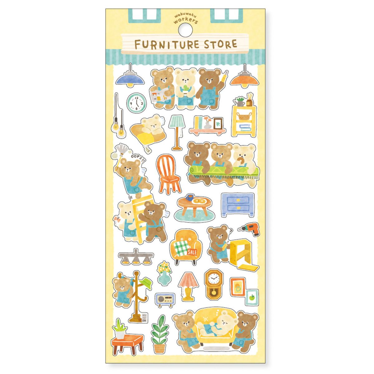 Mind Wave Wakuwaku Workers Sticker Sheet - Furniture Store