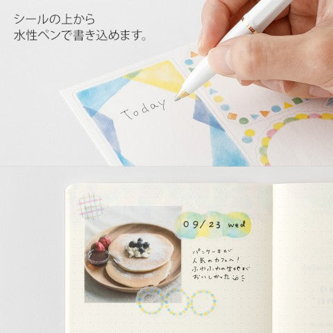 Midori Yuru Log Sticker Sheets - Watercolor