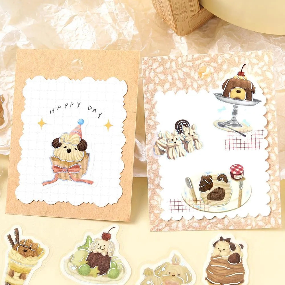 BGM Foil Flake Stickers - Fuwafuwa Animals Vol. 2 Series - Whipped Cream Dog