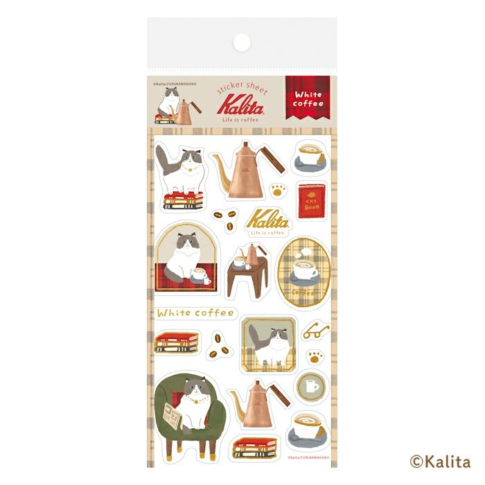 Furukawashiko x Kalita - Life is Coffee Series - Sticker Sheet - White Coffee