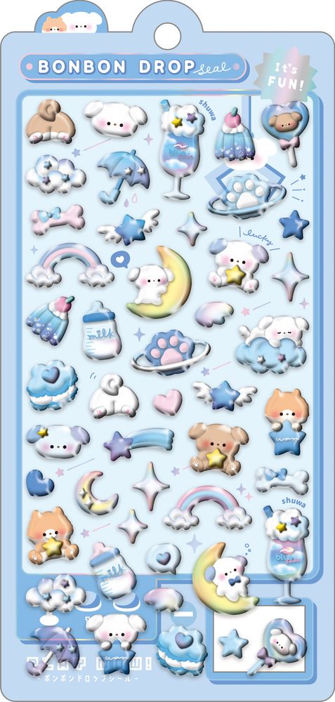 Q-LIA - Bonbon Drop 3D Stickers - Woof Woof