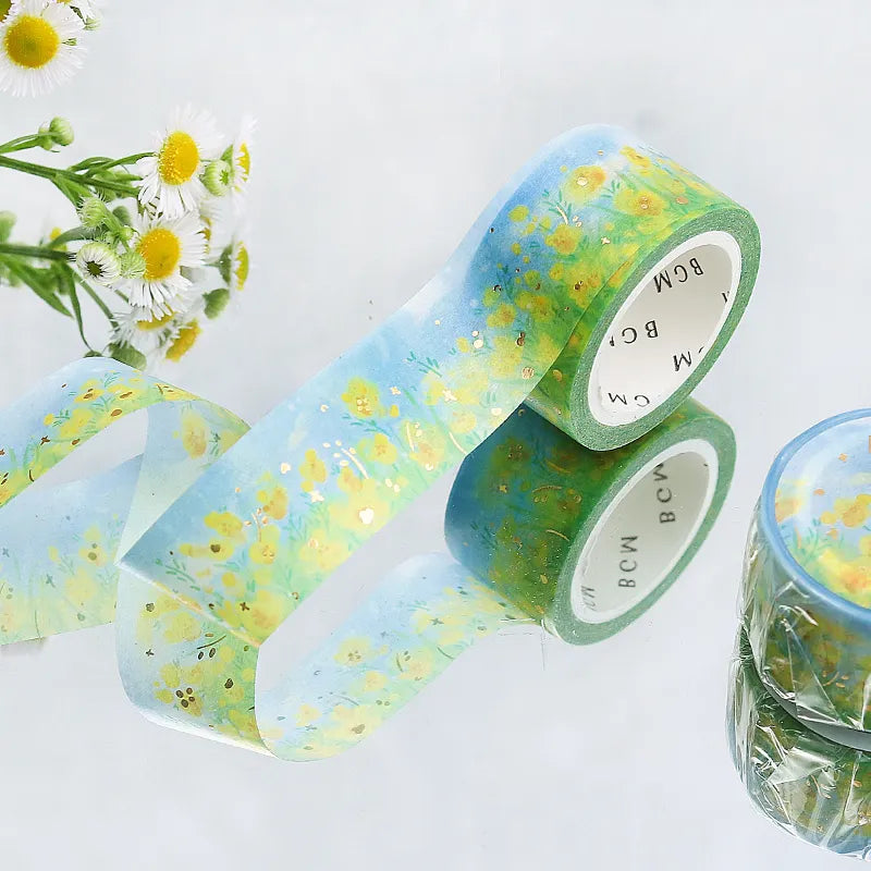 BGM Foil Washi Tape - Life Series - Yellow Flower Field
