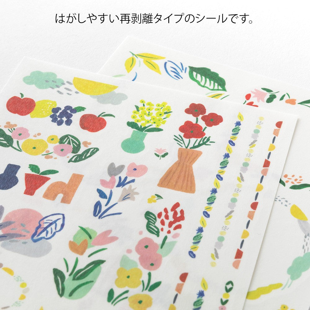 Midori Yuru Log Sticker Sheets - Motif Textile