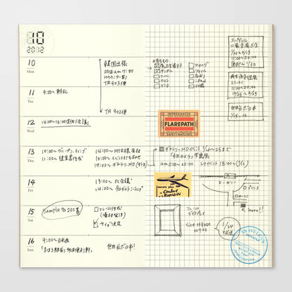 TRAVELER'S Regular Size Refill - Free Diary Weekly + Memo 019