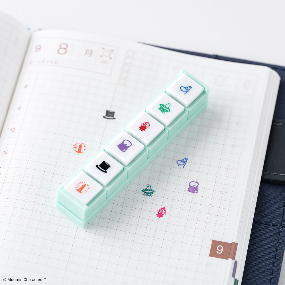 Hobonichi x Kodomo no Kao - Pochitto6 Push-Button Stamp - Moomin