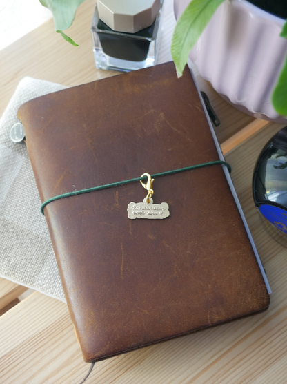 dana ate oatmeal! - Brass Charm - Handwritten with Love