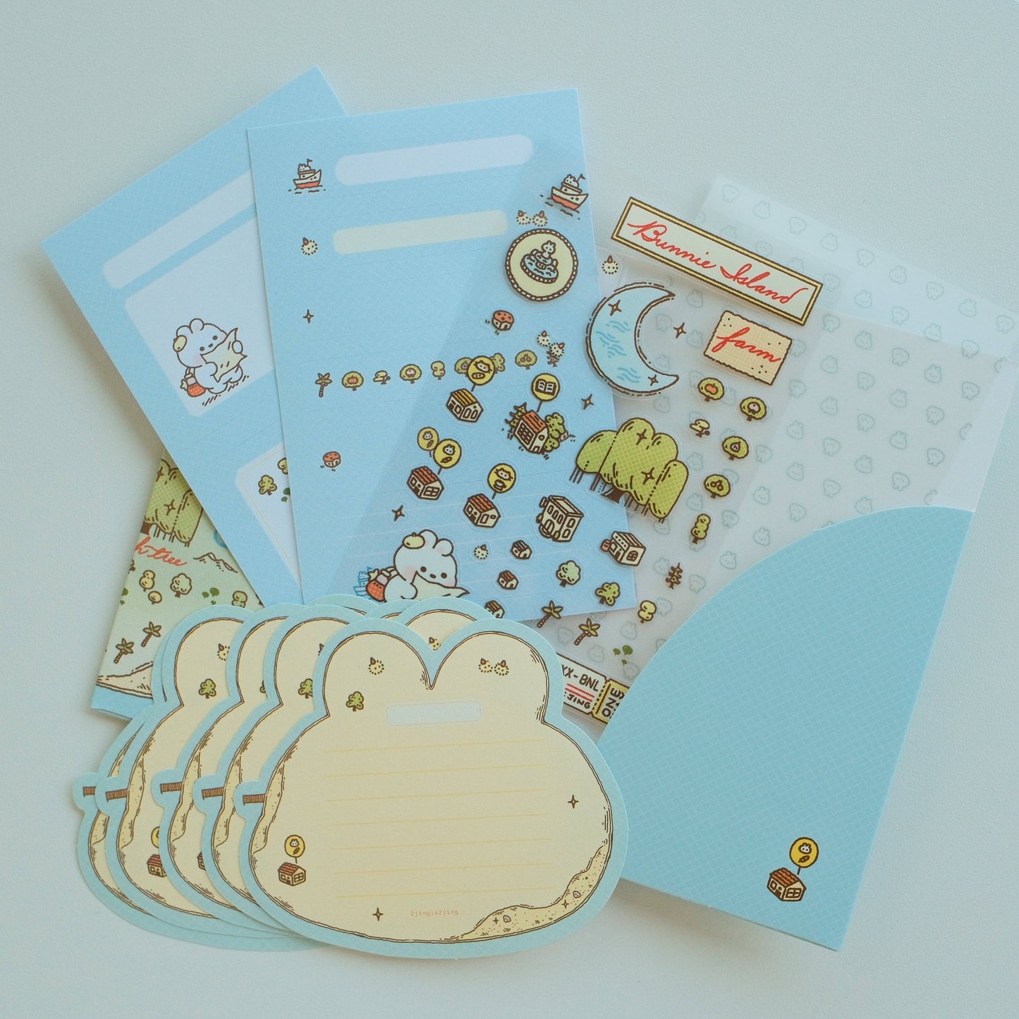 2jingis2jing - Bunnie Island Mini Stationery Pack