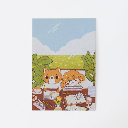 Lovesoup Postcard - Cozy Study Date