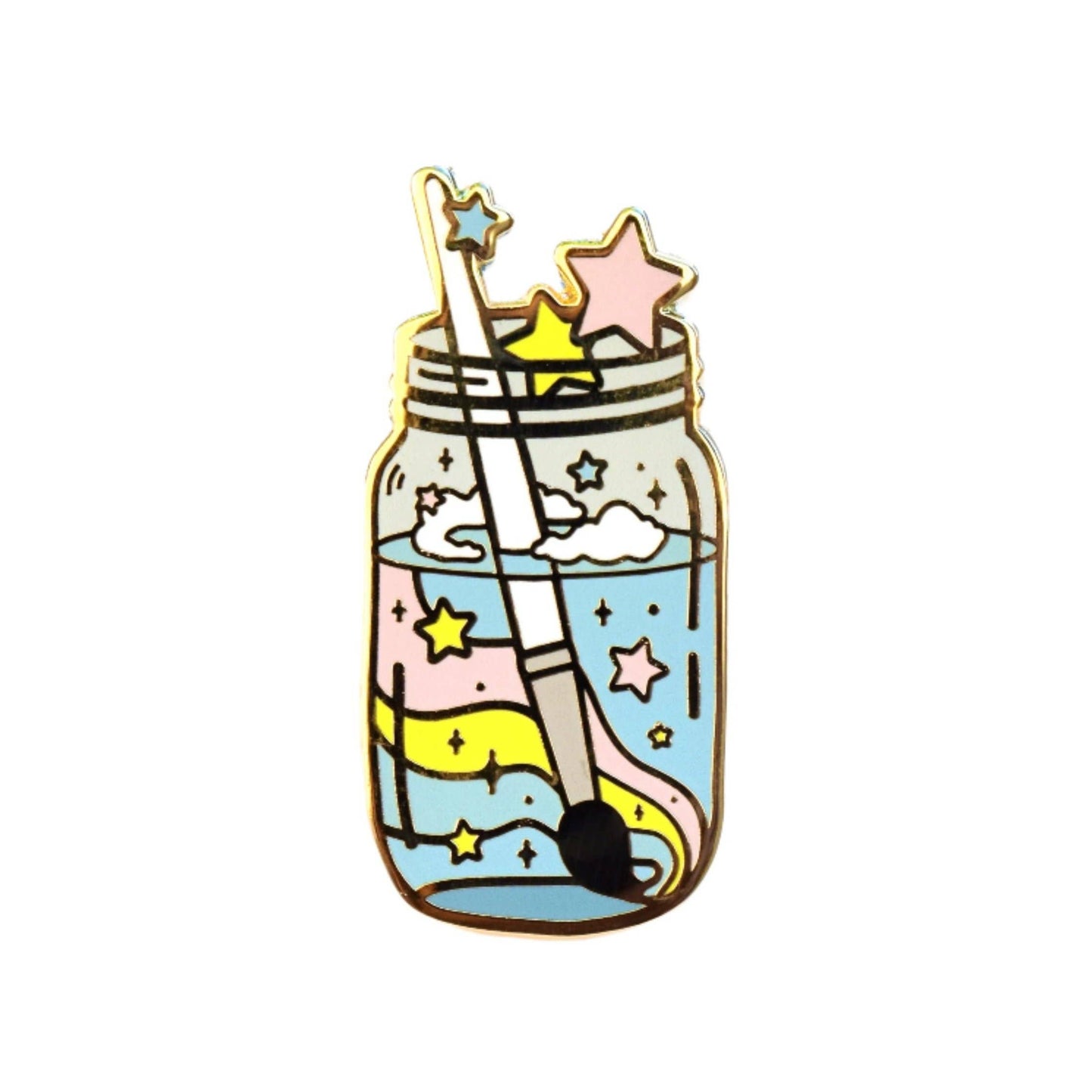 Sugarnova - Mason Jar Enamel Pin - Magical Watercolor Paint