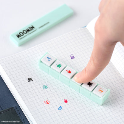 Hobonichi x Kodomo no Kao - Pochitto6 Push-Button Stamp - Moomin