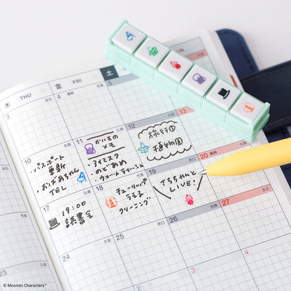 Hobonichi x Kodomo no Kao - Pochitto6 Push-Button Stamp - Moomin