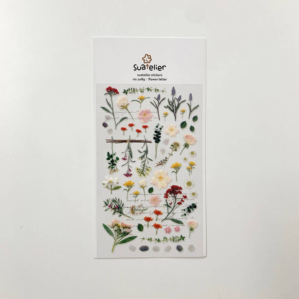 Suatelier Stickers - No.1089 | Flower Letter