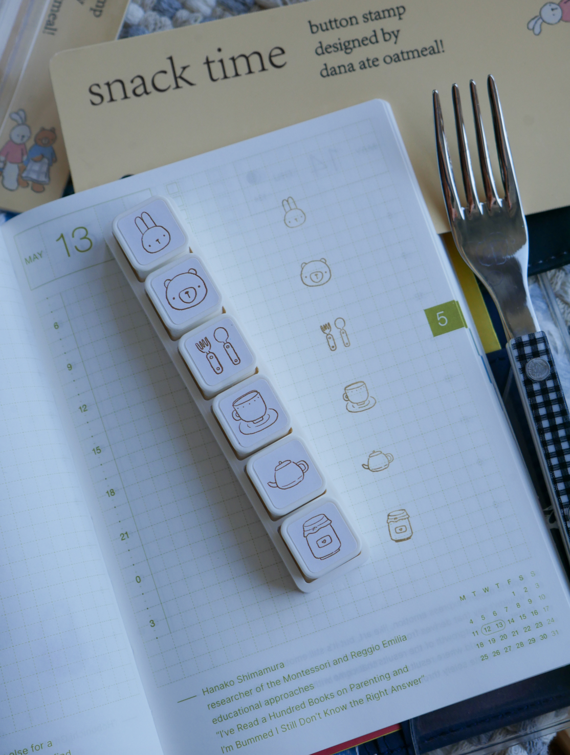 dana ate oatmeal! - Snack Time Button Stamp