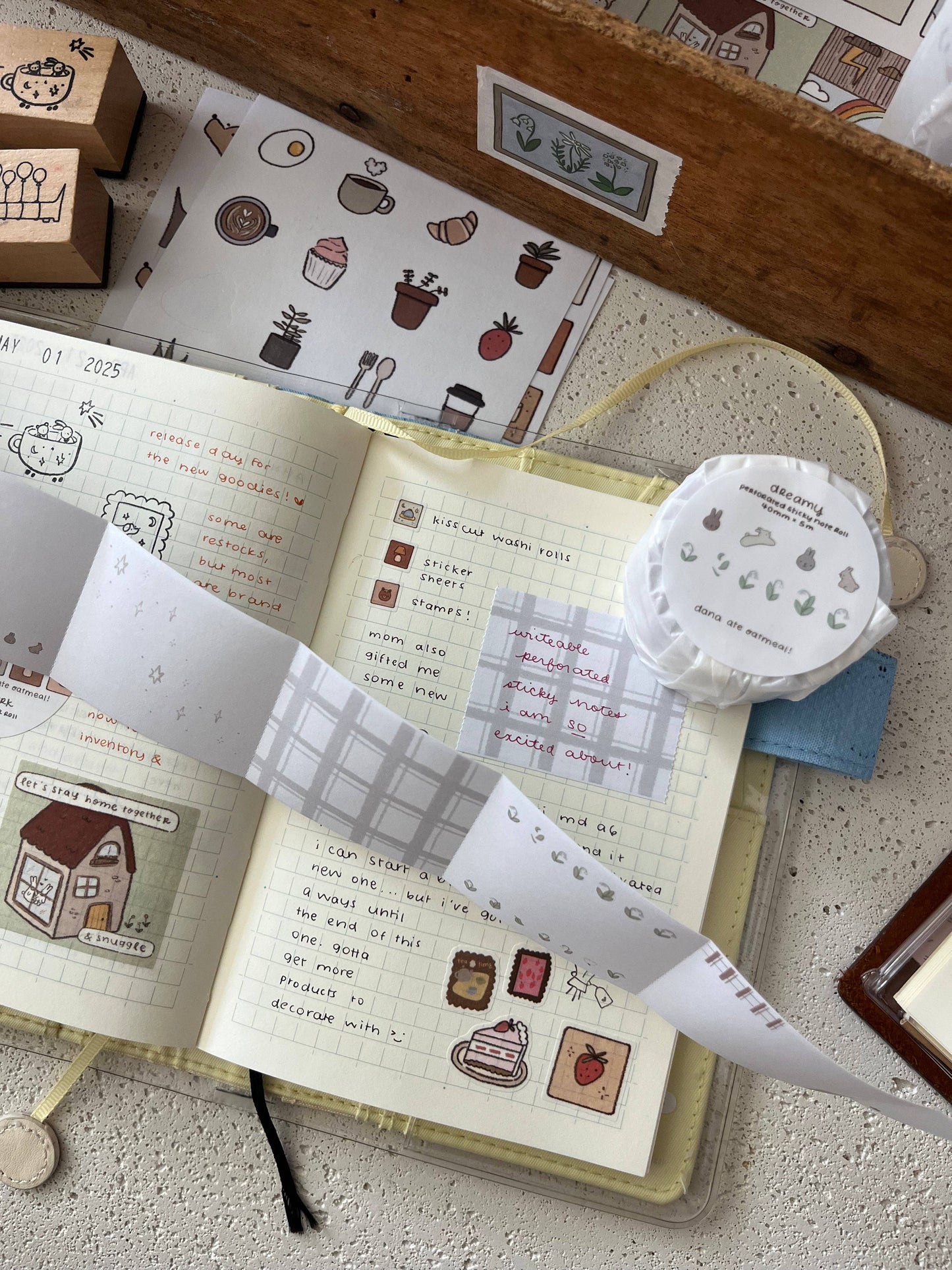 dana ate oatmeal! - Dreamy Perforated Sticky Note Roll