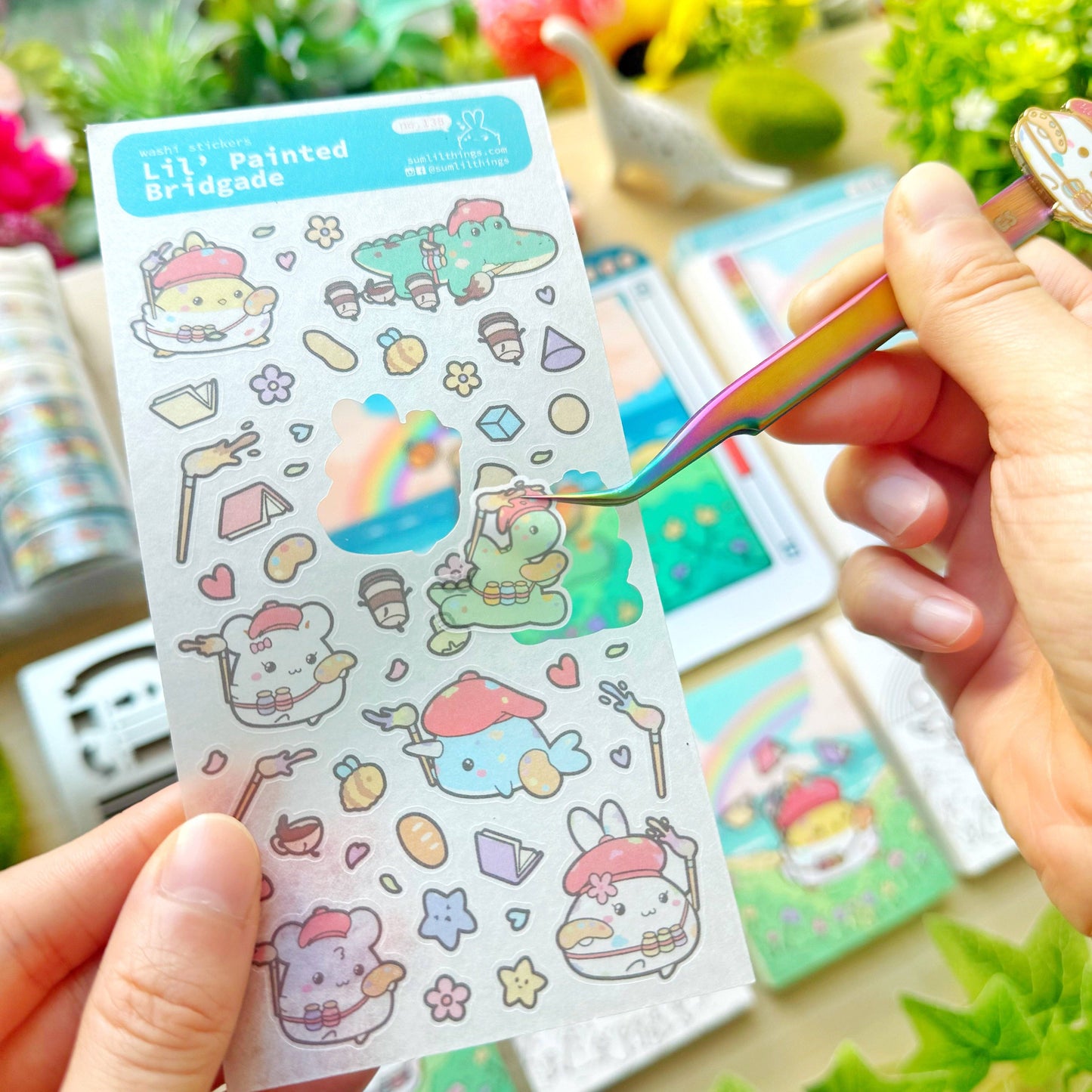 SumLilThings - Enamel Sticker Tweezer - Lil' Painted Brigade (Fine Point)