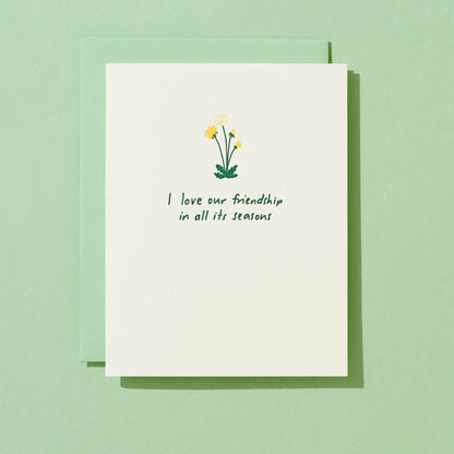 Shorthand Press - Letterpress Greeting Card - Friendship Dandelion