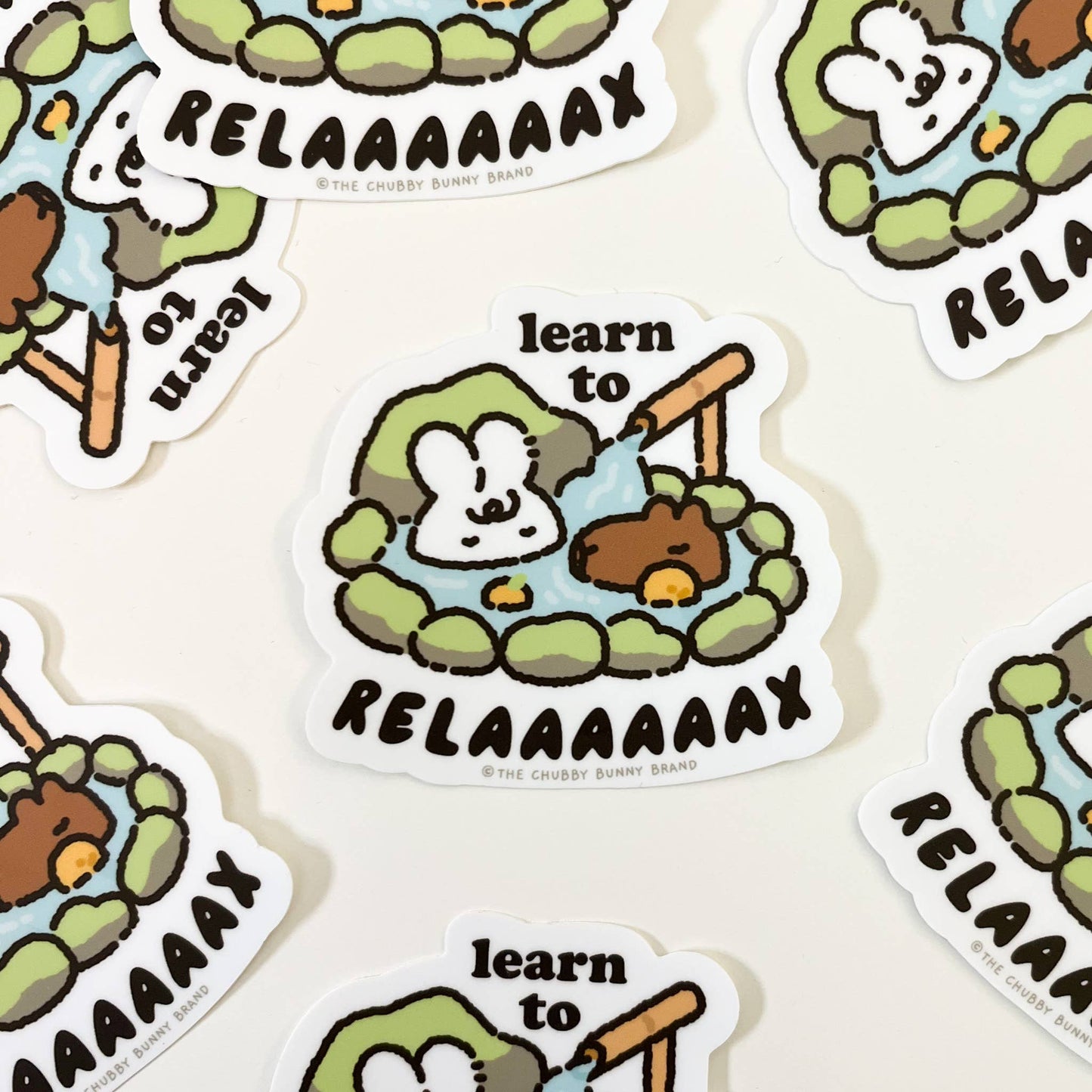 The Chubby Bunny Brand - Learn to Relax Vinyl Sticker