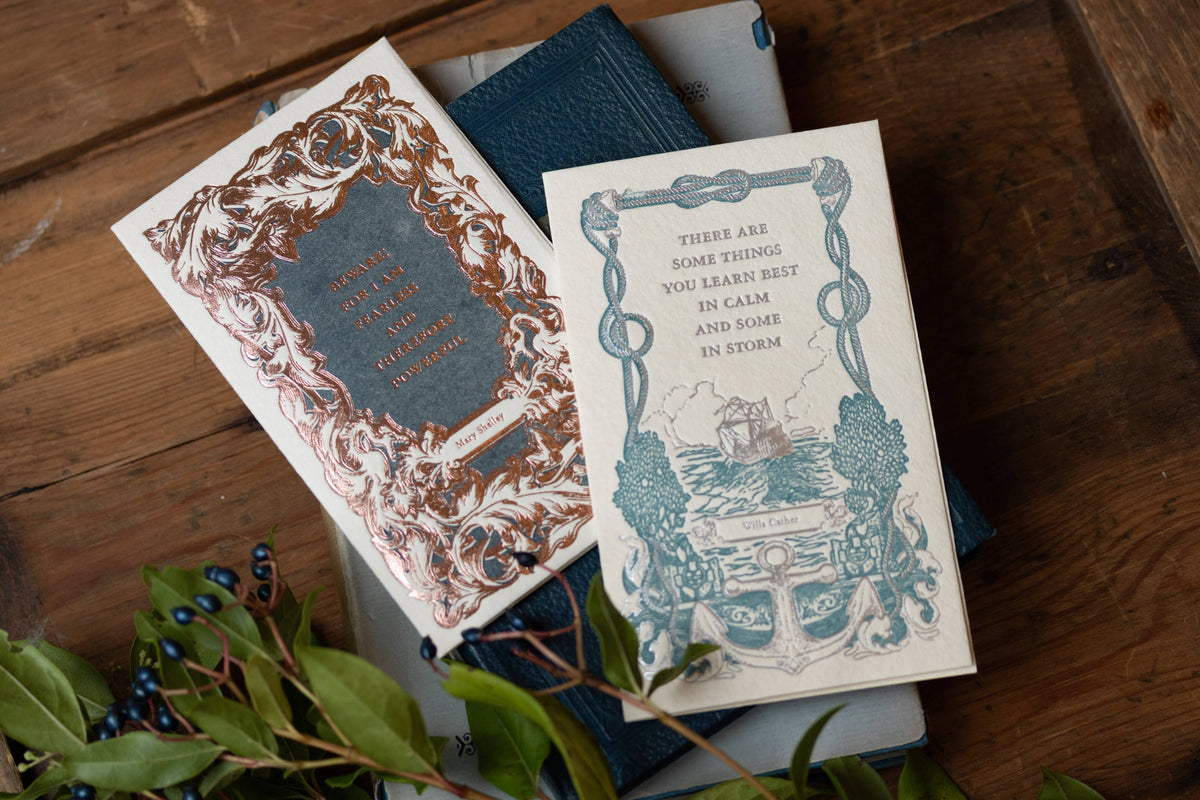 Oblation Papers & Press - Foil Letterpress Card - Women's Literature: Willa Cather Quote