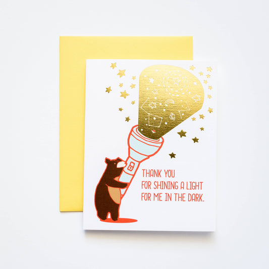 ILOOTPAPERIE - Thank You For Shining a Light Gold Foil Greeting Card