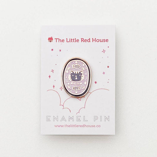 The Little Red House - Enamel Pin - Cat Badge Speckle