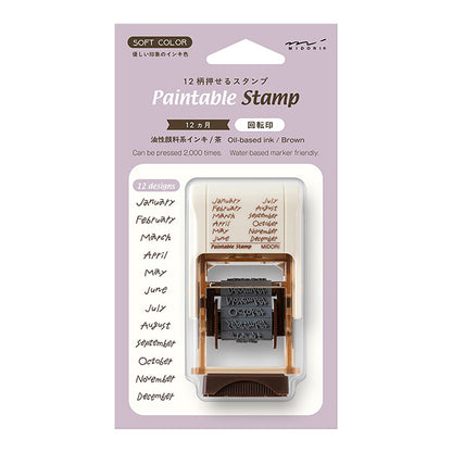 Midori Paintable Rotating Stamp - Soft Color - 12 Months