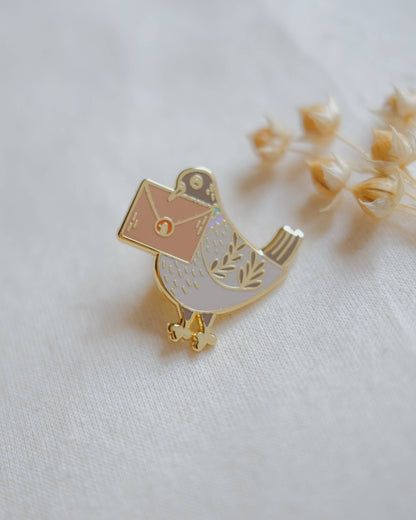 Justine Gilbuena - Enamel Pin - Pigeon Snail Mail
