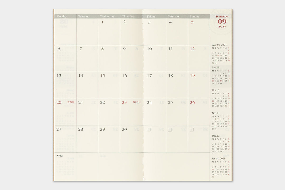 TRAVELER's Regular Size Refill - 2027 Monthly