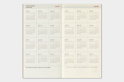 TRAVELER's Regular Size Refill - 2027 Weekly + Memo