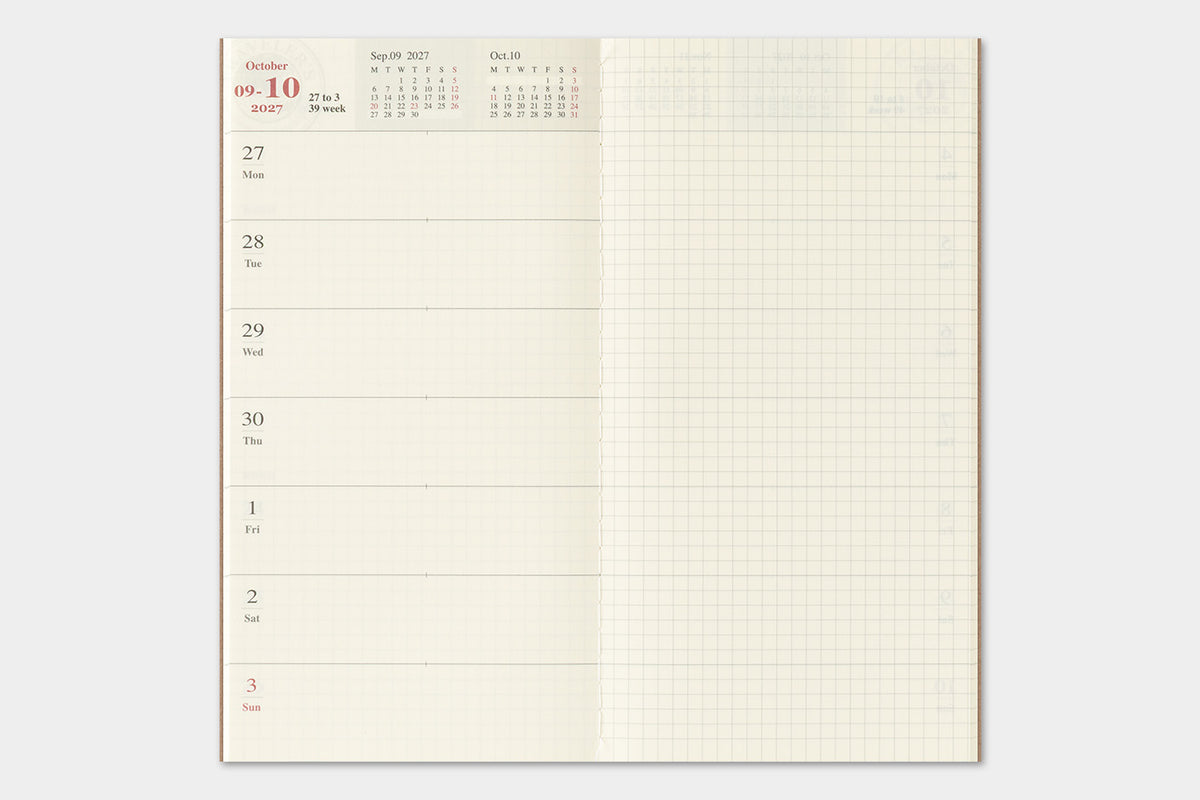 TRAVELER's Regular Size Refill - 2027 Weekly + Memo