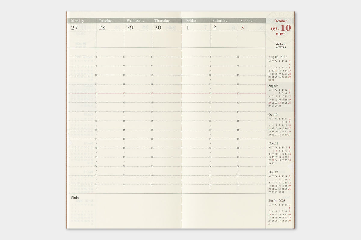 TRAVELER's Regular Size Refill - 2027 Weekly Vertical
