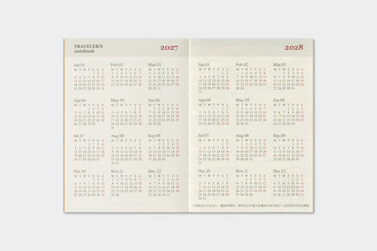TRAVELER's Passport Size Refill - 2027 Monthly