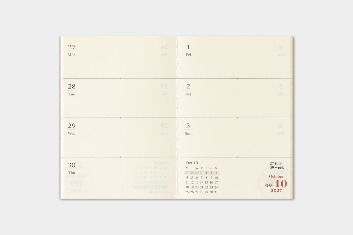 TRAVELER's Passport Size Refill - 2027 Weekly