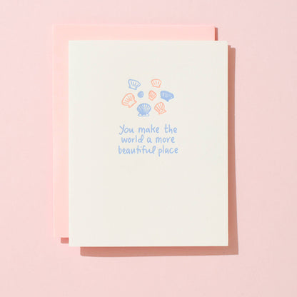 Shorthand Press - Letterpress Greeting Card - World More Beautiful