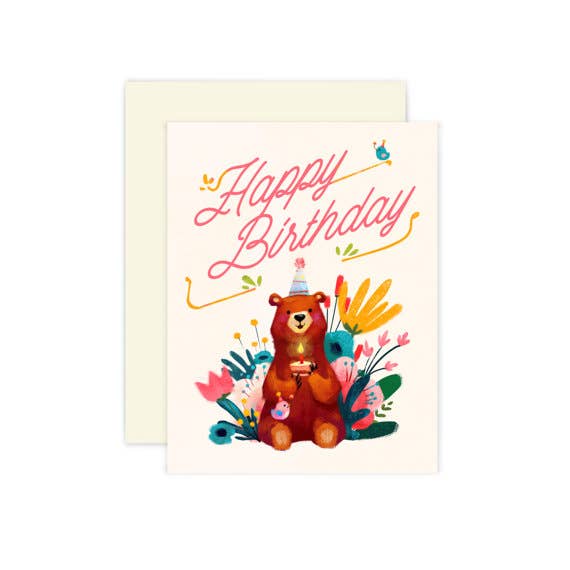 The Little Red House - Greeting Card - Birthday Bear