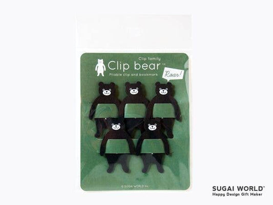 SUGAI WORLD - Clip Family Paperclip/Bookmark - Black Bear